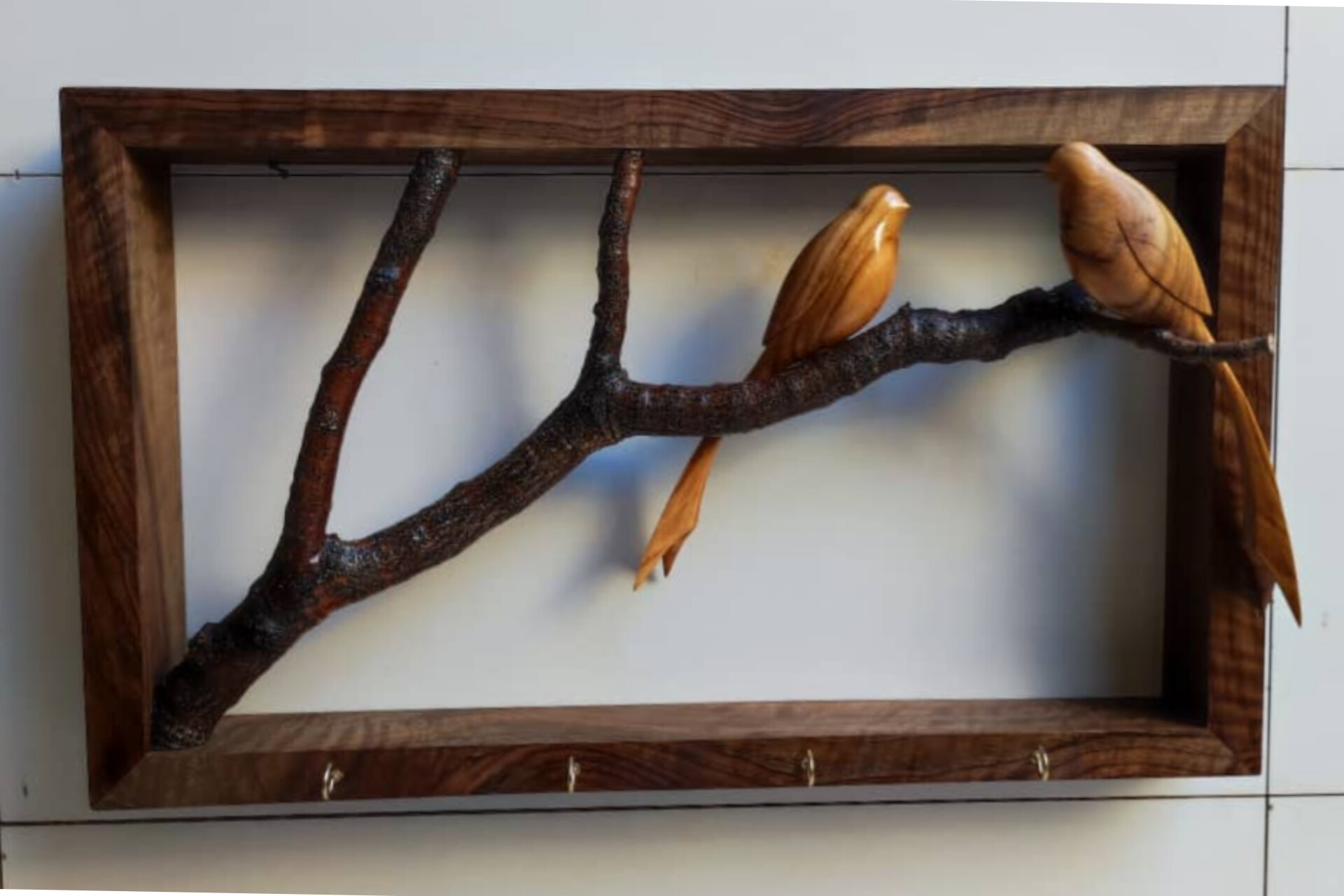 جاکلیدی دیواری چوبی با چوب گردو