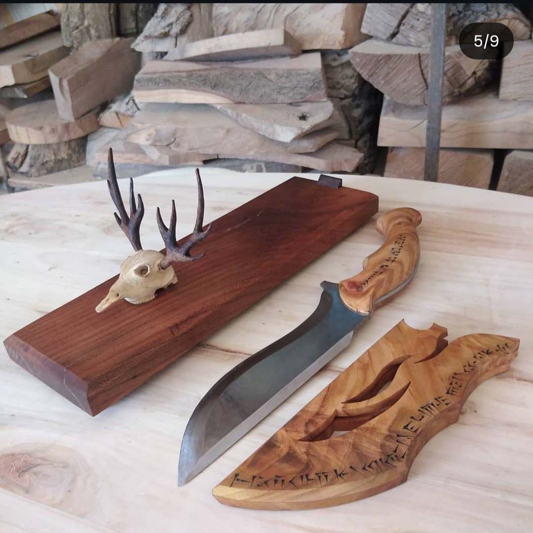 چاقو کلکسیونی با تیغه فولاد فنر براق