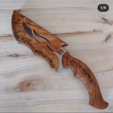 چاقو با دسته و غلاف چوبی